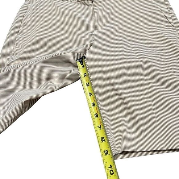 BANANA REPUBLIC Brown White Striped Bermuda Shorts Size 6 - Picture 4 of 6